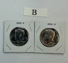 2018 P & D UNC Clad Kennedy Half Dollar Set in CB Flips -Free Shipping - B3