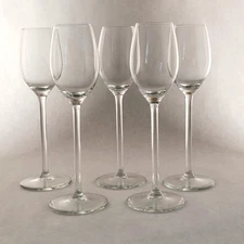 Long Stemmed Crystal Clear Champagne Flute Glasses SET OF 5 Brand New 8.5'' Tall