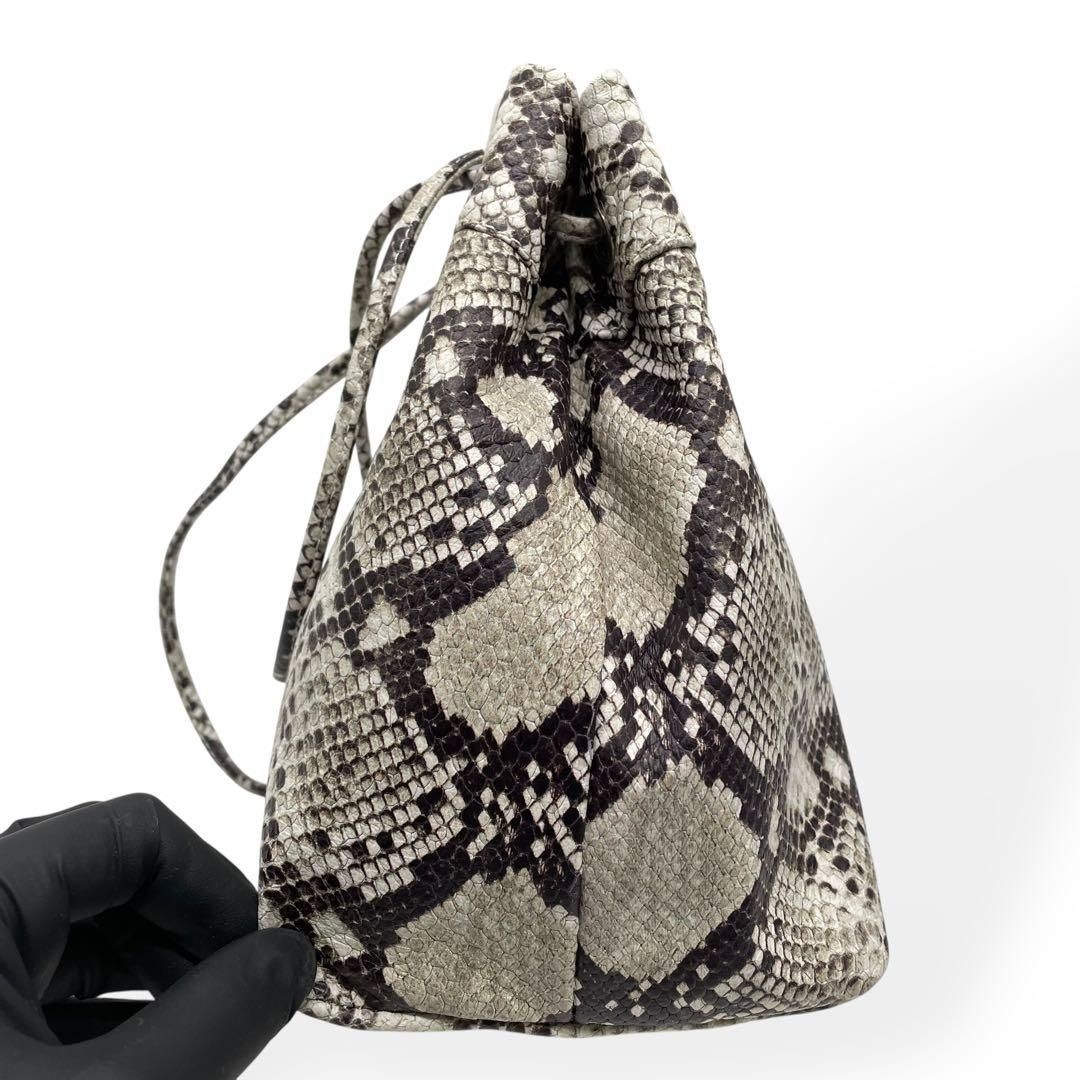 Marco Masi Python-Pattern Drawstring Bag Calf Lea… - image 4