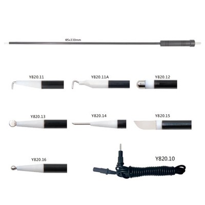 Reusable Laparoscopic L-Hook Monopolar Electrode with PFTE Tip, 3mm 5mm
