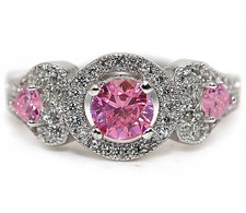 1CT Heat Treated Pink Topaz 925 Genuine Sterling Silver Ring Sz 6,7,8 MK5