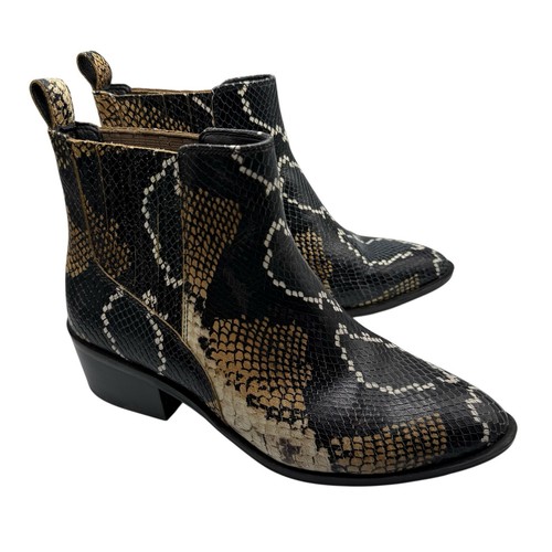 Crown Vintage Booties Womens 8.5 Tolana Animal Snakeskin Print Leather Western - Image 1
