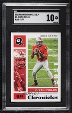 2021 Panini Chronicles Draft Picks Base Blue 47/99 Justin Fields SGC 10 GEM 1u6