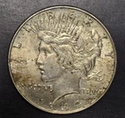 1934 P Peace Dollar Us Silver Coin Au+ Details Strike Through Lamination