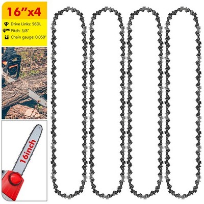 4x Sägekette 16'' 40cm 56TG 3/8'' 1,3 mm für Kettensäge Stihl Dolmar Einhell Bosch