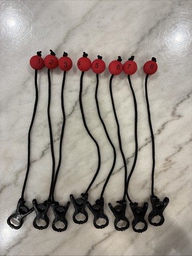 Set Of 8 Fish / Bass Cull Tags In Excellent Preowned Condition