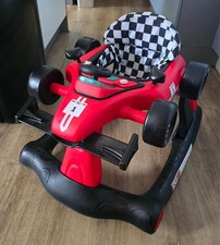 4-in-1 Racing Car Baby Walker - Adjustable Height, Push-Along, Lights, Sounds