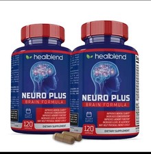 Lot Of 2- Neuro Plus Brain Booster Supports Brain Health Mental Clarity & Focus