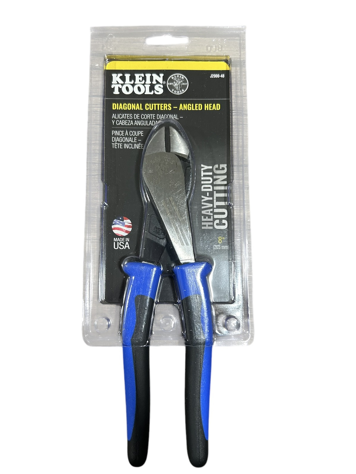 Klein Tools J-2000-48 8-Inch Heavy Duty Angled Diagonal Cutters Pliers New  