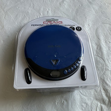 Craig CDC 2011 CD Player Bluetooth AM/FM w/ Headphones Blue/Black 2011