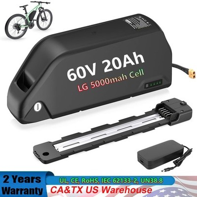 E-bike battery 60V 20Ah LG Cell Down Tube Lithium Battery Pack for 0~2000W Motor