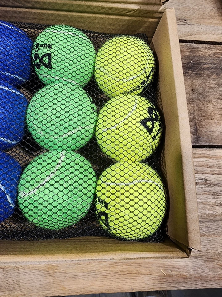 Dog Run & Catch Pet Tennis Balls Pack of 12, 2.5 inch multiple colored balls. - Image 4 of 4