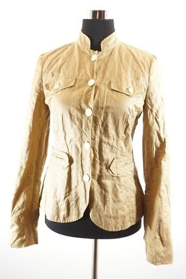 ST.EMILE Damenblazer Blazer 36 beige gold meliert Einreiher crashed Leinen D322 - Bild 1 von 4
