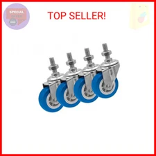 FactorDuty 2 Inch BLUE Caster Wheel 3/8"-1.2" Threaded Stem Mount Caster Wheel P