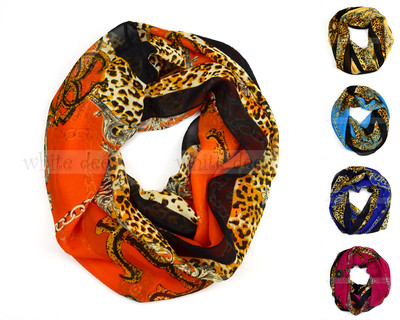 Chain Floral Anchor Leopard Print Circle Loop Infinity Scarf Spring Summer