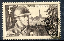STAMP / TIMBRE DE FRANCE OBLITERE N° 451  POUR NOS SOLDATS  / FANTASSIN