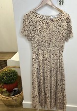 Navins Dress Women’s Size S Cream color with dark brown dots