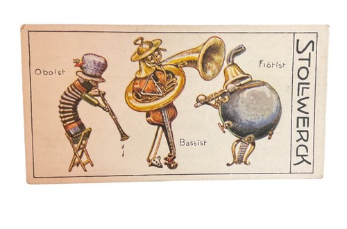 Anthropomorphic Instruments Musicians Band Oboe Bass Flute Stollwerck ...