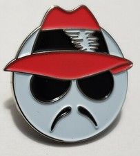 Red Lowrider Man Hat Chicano Cholo Design Hat Button Badge Pin Metal