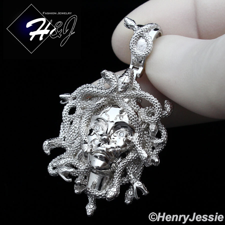 MEN 925 STERLING SILVER HIPHOP GOLD PLATED/SILVER 3D MEDUSA MEN 925 STERLING SILVER HIPHOP GOLD PLATED/SILVER 3D MEDUSA