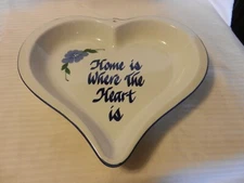 Home Is Where The Heart Is White Clay Art Pie Dish Wall Hanging from 1990
