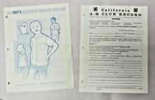 2 1960s Sewing Pamphlet: 4-H Club Record Book/Boys Clothing Project Outline