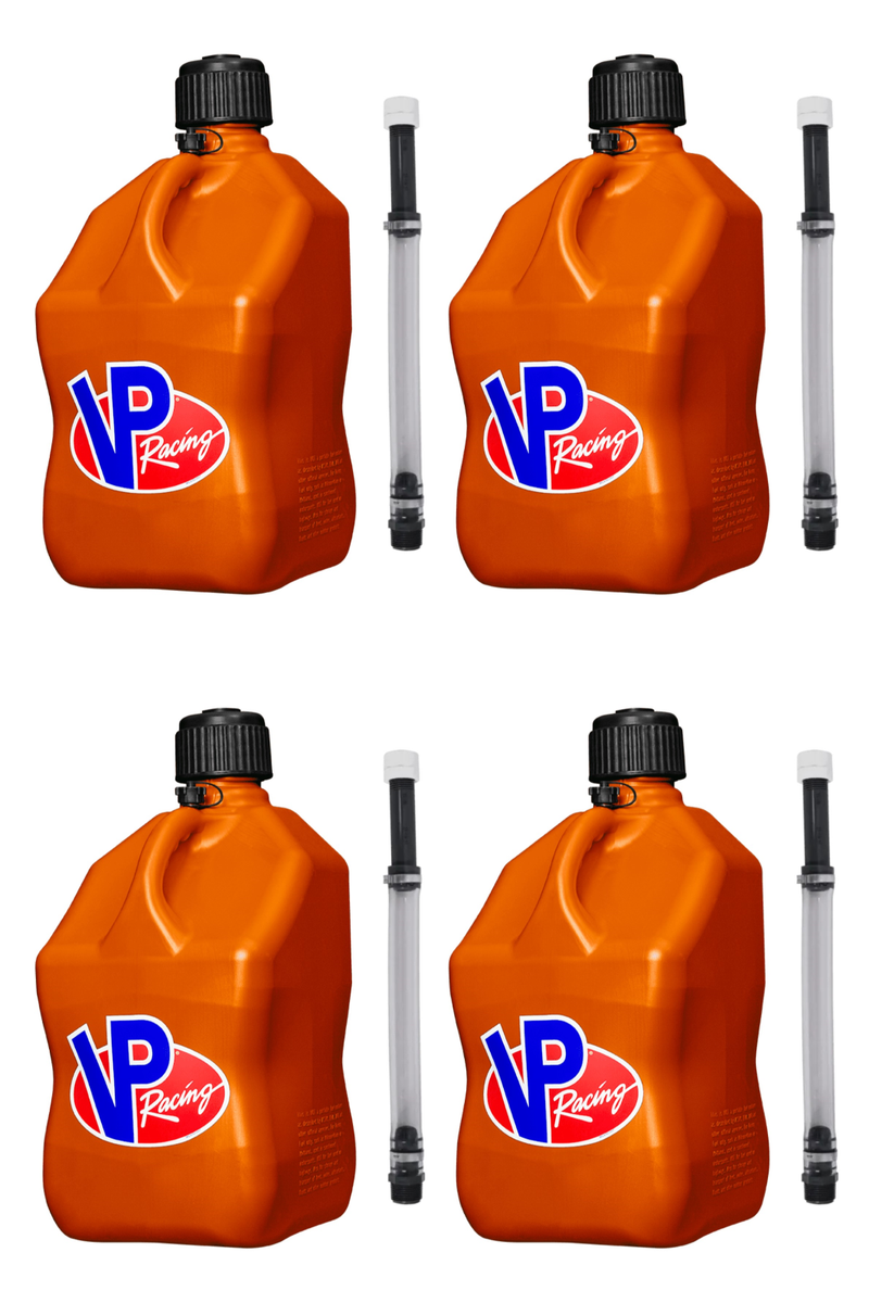 VP Racing 4-Pack 5-Gallon Square Fuel Jugs – Perfect For Track, Drag, Or Off-Road!