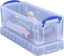 Really Useful Box Plastic Storage Box, 6.5 Liters, 17 1/2" X 7" X 6 1/4", Clear
