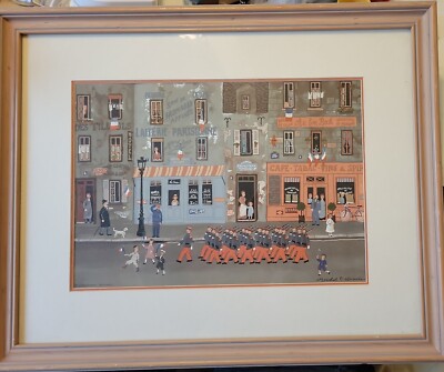 Meichel Delacroix Original Lithograph 1984 Le Defile 14 Juillet Michel _14274