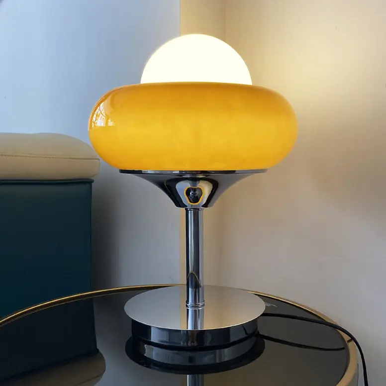 indarbejde kompleksitet Sukkerrør Bauhaus Egg Tart Table Lamp Nordic Cream Glass LED Desk Light Decorative  Light | eBay