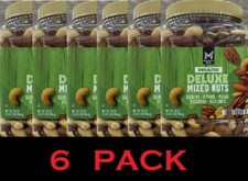Member's Mark Unsalted DELUXE MIXED NUTS 34 oz Tub PECANS ALMONDS - 6 PACK