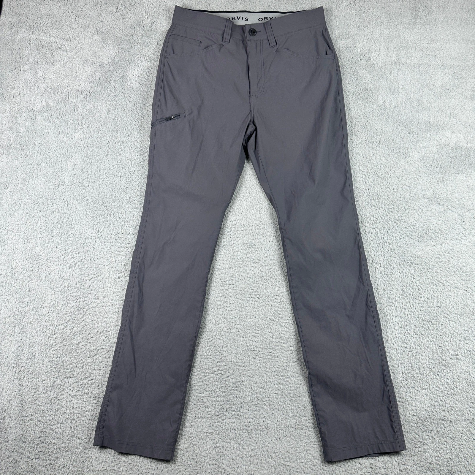 Orvis Tech Pants Mens 32x34 Gray Performance Hiking Fishing Outdoor Stretch