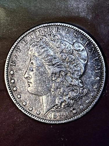 1890 S Morgan Dollar-( AU TONED    SILVER $87 clearance start $.99