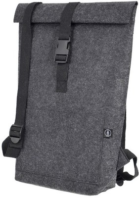 STOP Rolltop-Notebook-Rucksack RPET-Filz dunkelgrau