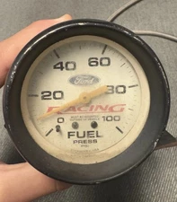 Ford Racing Fuel Pressure Gauge 0-100 PSI (used) Comes With Mount Attachment