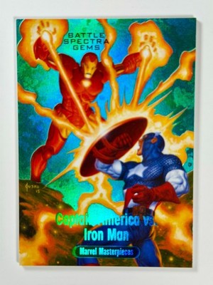 2016 Marvel Masterpieces Captain America vs Iron Man Battle Spectra Gems /99