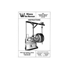 Van Norman Model 404 Brake Lathe Instruction Manual
