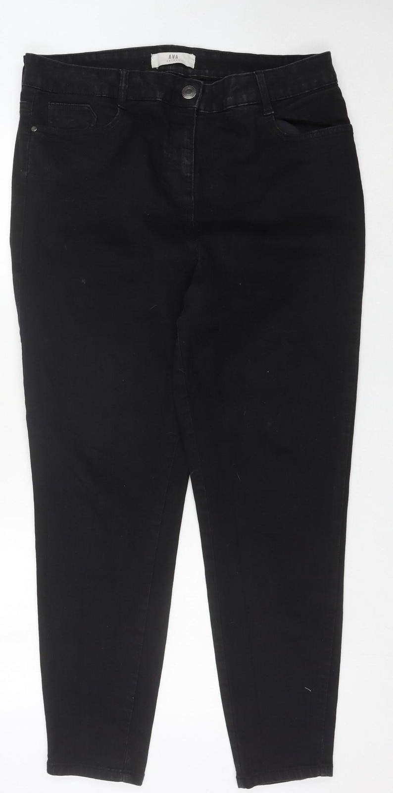 Pantalones de mezclilla para mujer AVA negros de corte regular talla 16