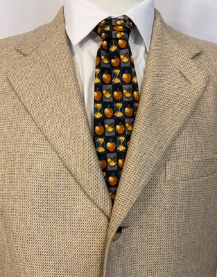 Canali Cashmere Silk 50/50 Blazer 40R US Mouliné Birdseye Tan Gray  Made Italy