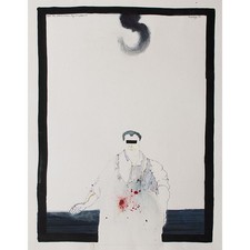 Rudolph Tusche Feder Zeichnung forensische Psychiatrie 1970 signiert