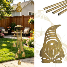 Wind Chimes for Outside, Gnome Metal Tube Chime with S Hook Garden Decor | Birth