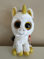 Ty Beanie Boos - PEGASUS the Unicorn (UK Excl.) 6" NEW Stuffed Animal Toy