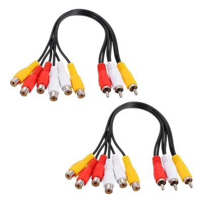 2 câbles séparateurs audio-vidéo pour 3 RCA mâle vers 6 RCA femelle 25cm - Photo 1/4