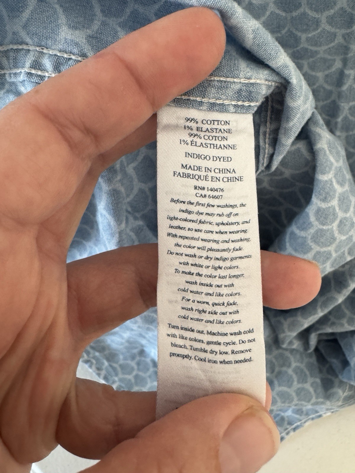 Faherty Mens Medium Button Down Fish Scale Short … - image 13