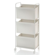 125L Vertical Laundry Hamper with Wheels, 3 Section Large Rolling Laundry Sor...