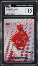 2013 Topps Finest #100 Bryce Harper RED REFRACTOR # /25 CGC 10 GEM MINT