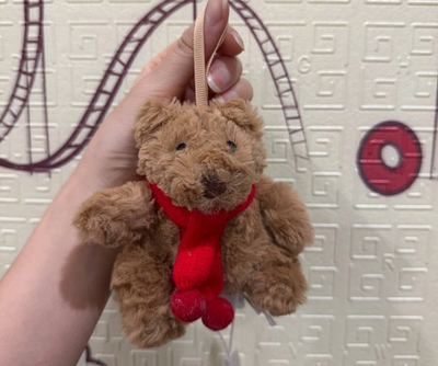 Jellycat Bartholomew Bear Bag Charm Keychain – Cute Plush Toy Gift