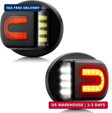 White LED License Plate Lights with Red U-shaped Light Strip Rear Bumper Tag Lam