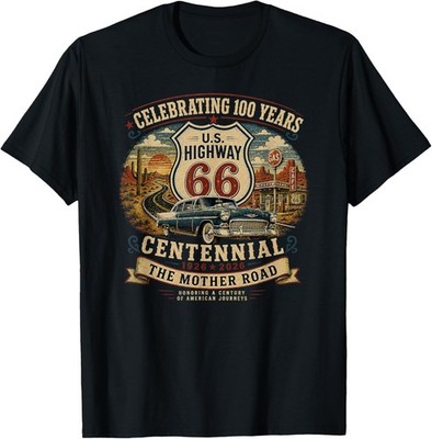 Vintage Highway 66 100 Year Centennial Anniversary Souvenir T-Shirt