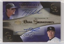 2007 Exquisite Rookie Signatures Gold 20/25 Troy Tulowitzki Jeff Baker Auto i5f
